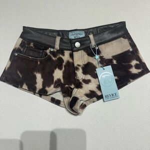 REVICE Black and Brown Jean Shorts
